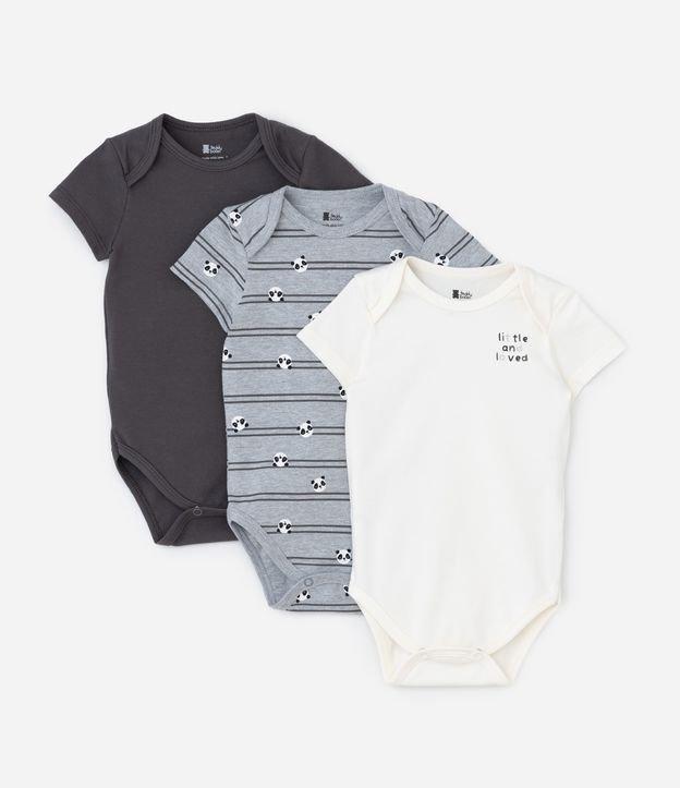 Kit 03 Bodies Infantis com Estampa de Panda - Tam 0 a 18 meses - 1