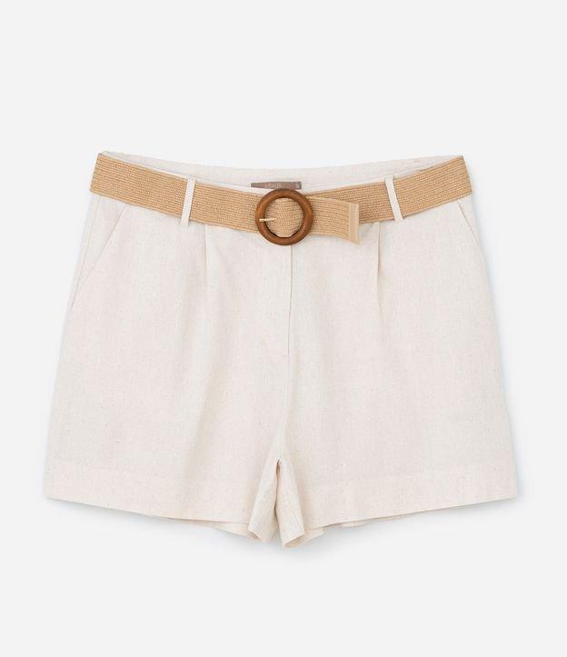 Short em Viscolinho com Cinto Efeito Ráfia Curve & Plus Size - 1