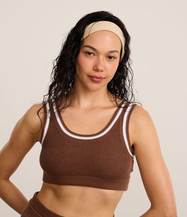 Top Sem Bojo em Tricô com Listra Contrastante - 1