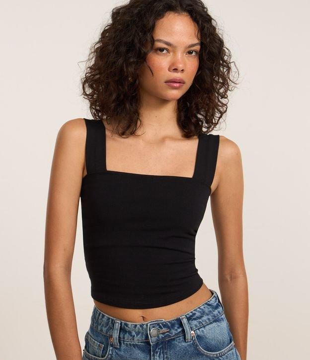 Blusa Regata Básica com Decote Quadrado - 2