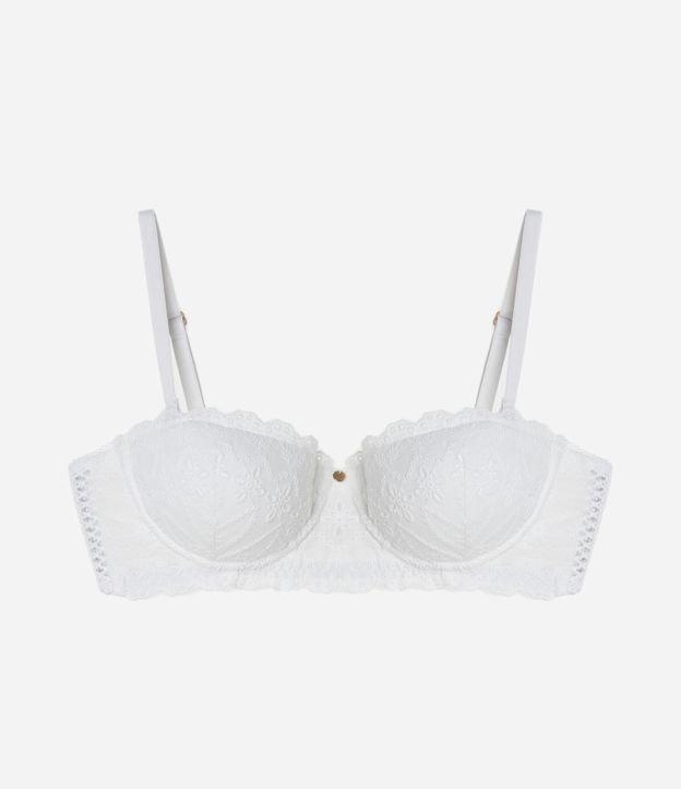 Sutiã com Bojo Tomara em Algodão Bordado e Alças Removíveis - 1