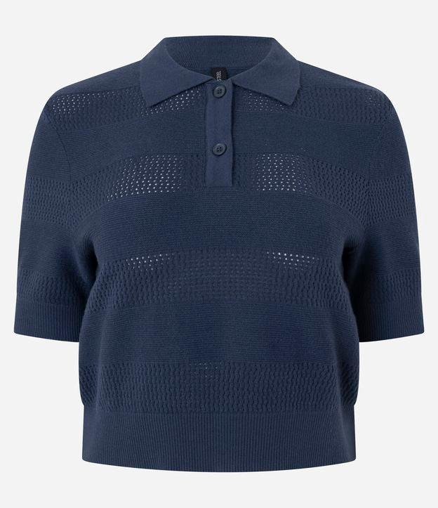 Blusa em Tricô com Gola Polo - 1