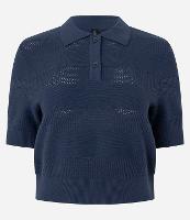 Blusa em Tricô com Gola Polo - 1