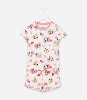 Pijama Infantil com Estampa Bluey e Bingo com Corações - Tam 3 a 8 Anos - 1