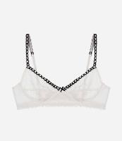 Sutiã Meia Taça sem Bojo em Laise Floral com Detalhe Contrastante - 1