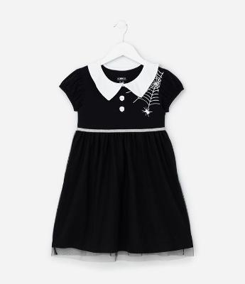 Camisola Infantil com Estampa Teia de Aranha - Tam 4 a 10 Anos