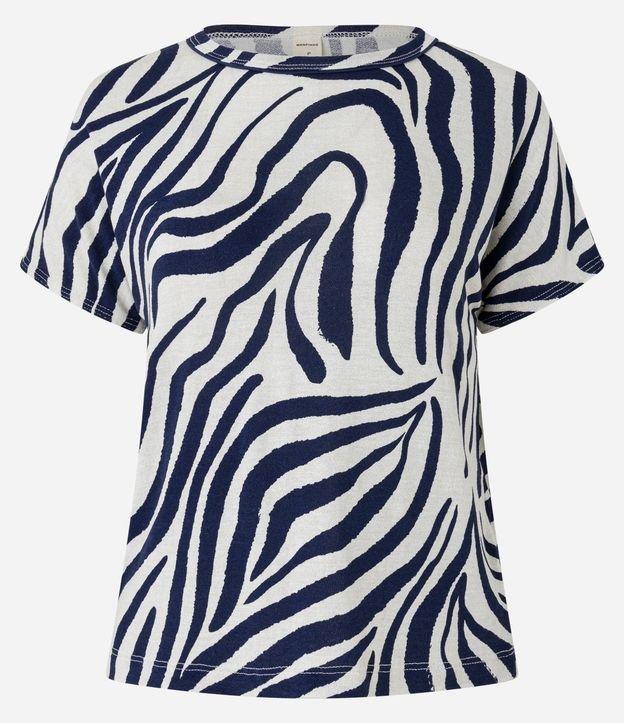 Blusa em Viscose com Estampa Zebra e Gola Redonda - 1