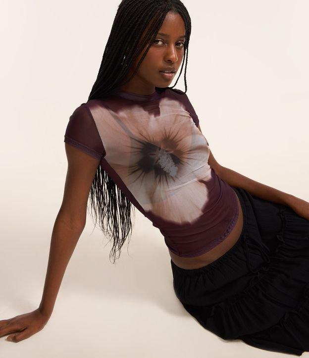 Blusa em Tule com Estampa Floral - 2