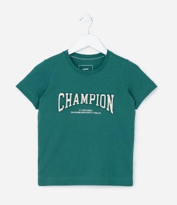 Camiseta Infantil com Estampa Relevo Champion - Tam 5 a 14 Anos