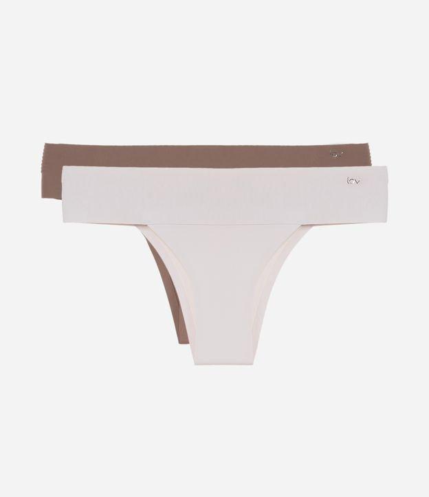 Kit 02 Calcinhas Biquínis em Microfibra com Cós Largo - 1