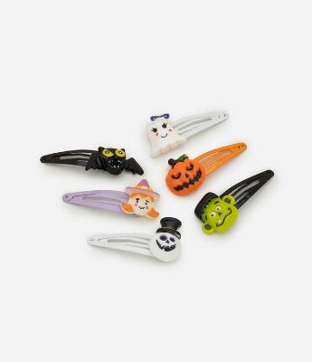 Kit 06 Presilhas de Cabelo Infantil Estampa Halloween - Tam Único