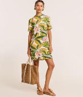 Vestido Curto T-shirt em Viscose com Estampa Tropical - 2