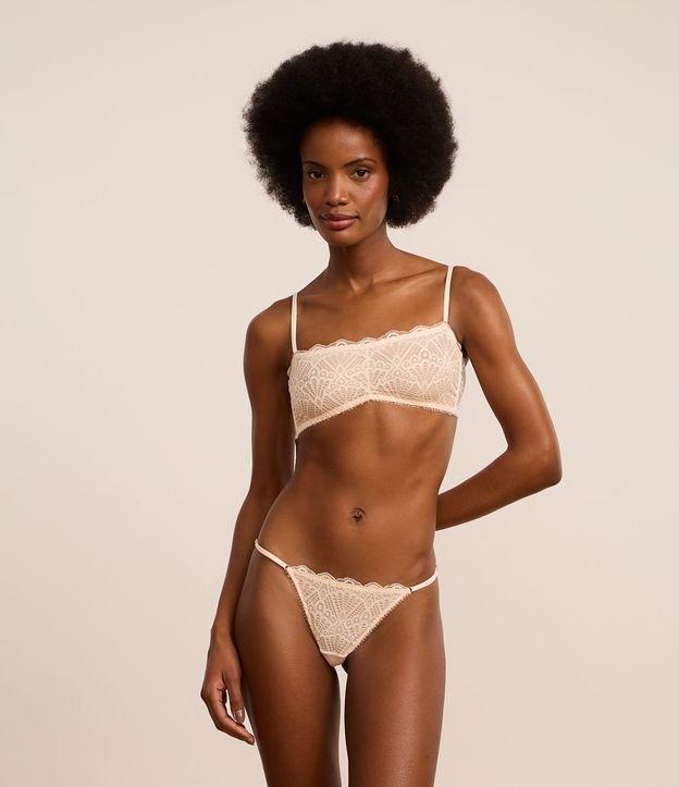 Calcinha String Fio Duplo em Renda e Tule - 1