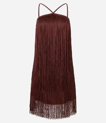 Vestido Curto de Franjas com Decote Halter