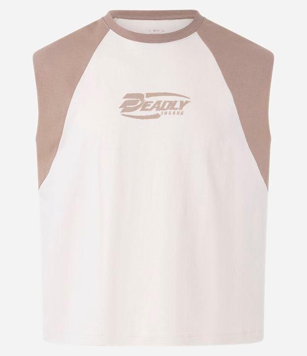 Regata Boxy em Algodão com Cava Raglã e Estampa Deadly Insane - 1