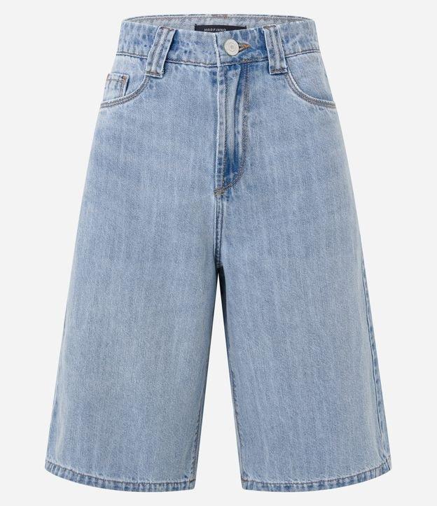 Bermuda Jorts Cintura Alta em Jeans com Bolsos - 1