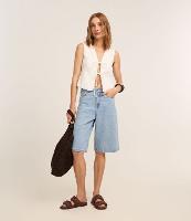 Bermuda Jorts Cintura Alta em Jeans com Bolsos - 3