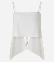 Saída de Praia Blusa Cropped em Viscolinho com Detalhe Estampado - 1