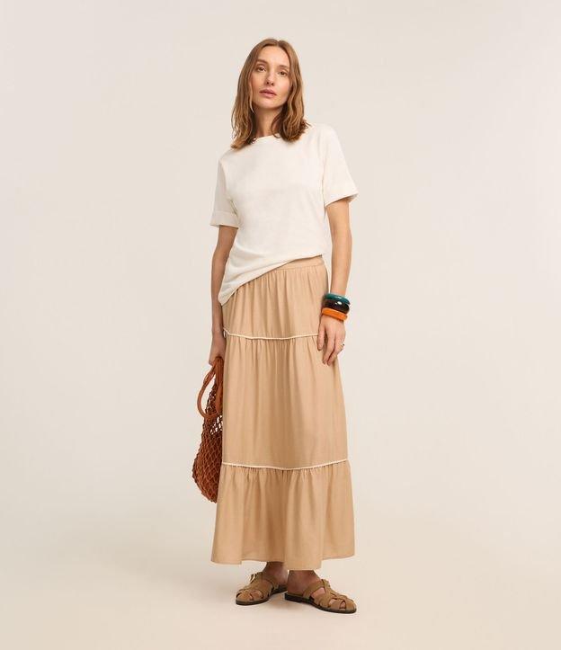 Blusa Alongada em Malhão com Manga Dobrada - 1