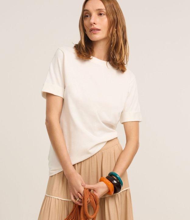 Blusa Alongada em Malhão com Manga Dobrada - 2