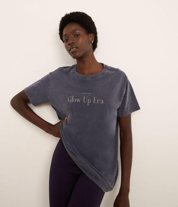 Camiseta Oversized Esportiva em Algodão Estonado com Estampa Glow Up Era - 2