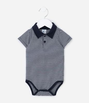 Body Infantil com Estampa Listrada - Tam 0 a 18 Meses