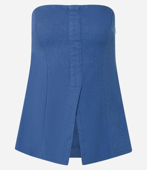 Blusa Corsetada Alfaiatada com Barra V e Lastex - 1