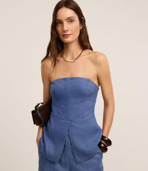 Blusa Corsetada Alfaiatada com Barra V e Lastex - 2