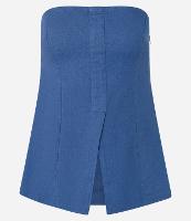 Blusa Corsetada Alfaiatada com Barra V e Lastex - 1