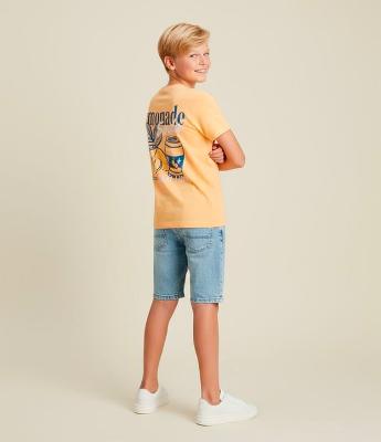 Camiseta Infantil com Estampa Frente e Costas Limonada - Tam 5 a 14 Anos