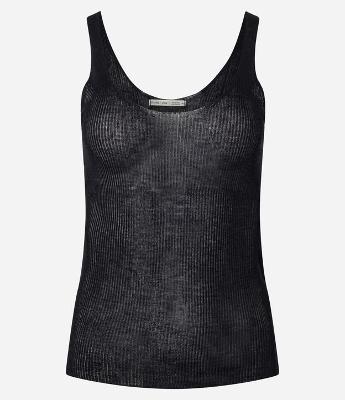 Blusa em Tricô com Decote U e Alça Média