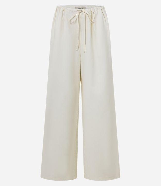 Calça em Tricoline com Amarração no Cós e Bolsos - 1