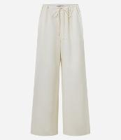 Calça em Tricoline com Amarração no Cós e Bolsos - 1