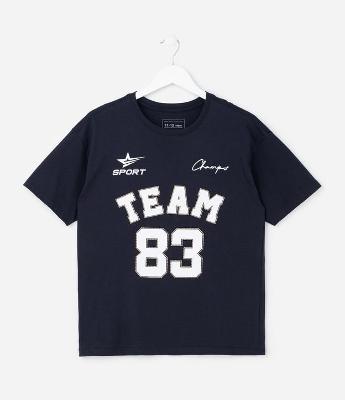 Camiseta Infantil College com Lettering Team 86 - Tam 5 a 14 Anos