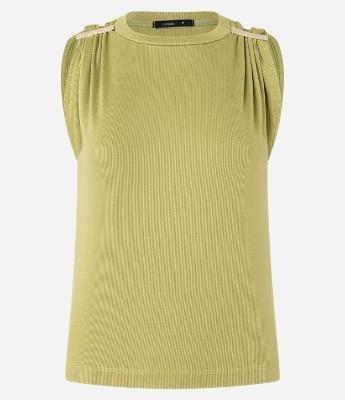Blusa Canelada em Ribana com Detalhe Metalizado no Ombro