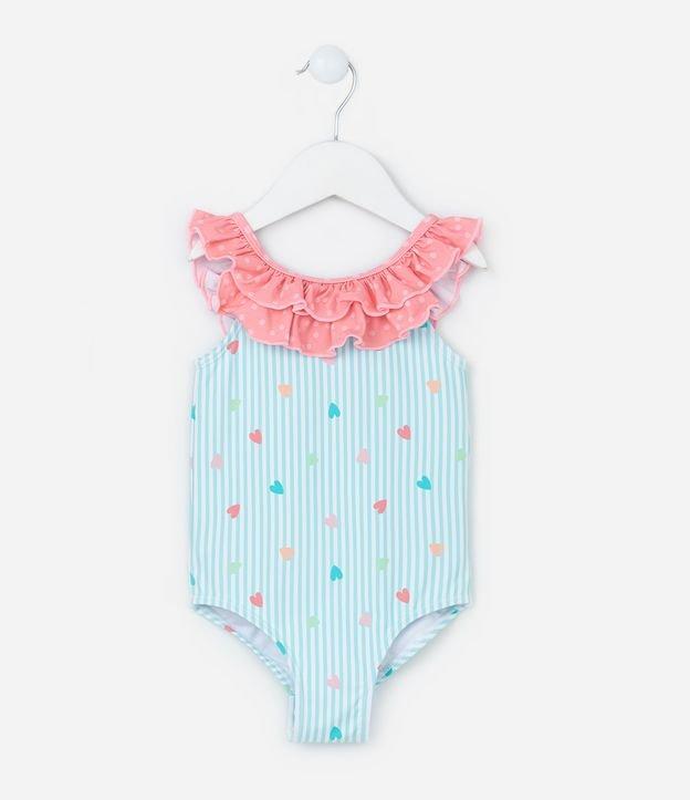 Maiô Infantil com Proteção UV e Babadinhos - Tam  2 a 4 Anos - 1