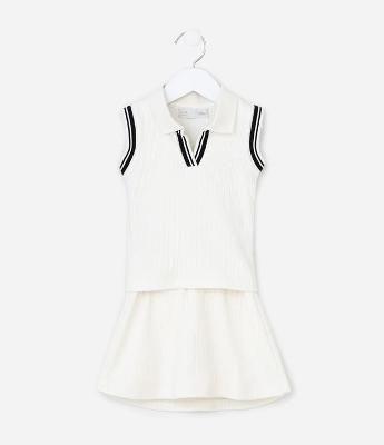 Conjunto Infantil Polo e Short Saia Seamless - Tam 1 a 6 Anos