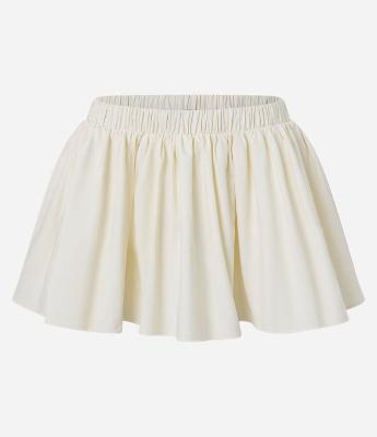 Short Saia Curto em Tricoline com Elástico no Cós e Franzidos