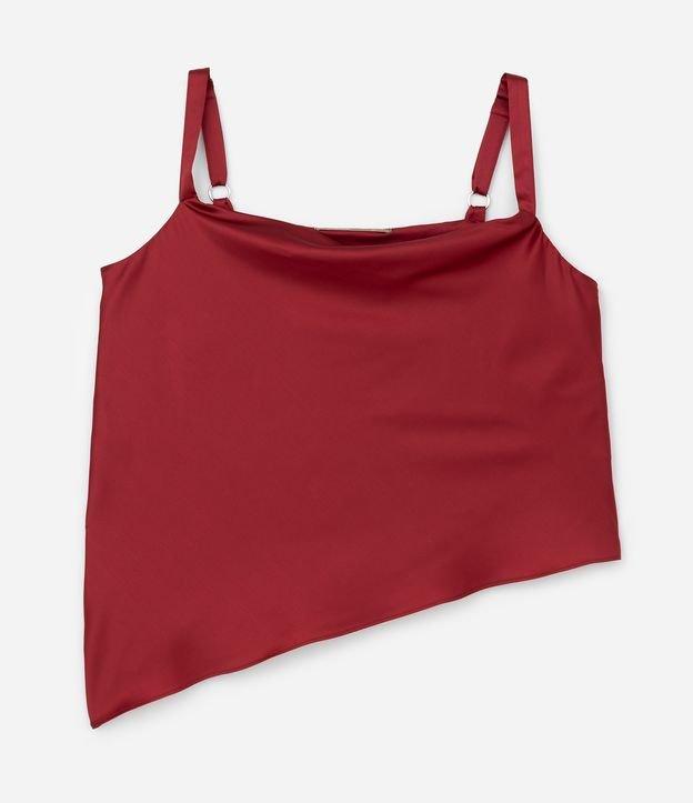 Regata em Cetim com Decote Degagê e Barra Assimétrica Curve & Plus Size - 1