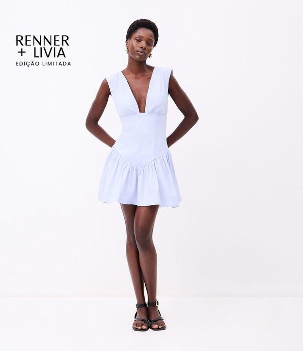 Vestido Curto em Tricoline com Amarração Multifuncional e Franzidos - 3