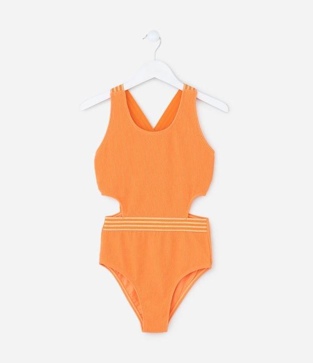 Maiô Infantil com Proteção UV e Recorte Vazado - Tam 5 a 14 Anos - 1