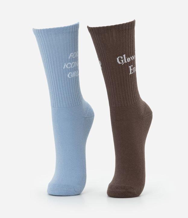 Kit 02 Meia Cano Alto em Algodão com Estampa Iconic - 1