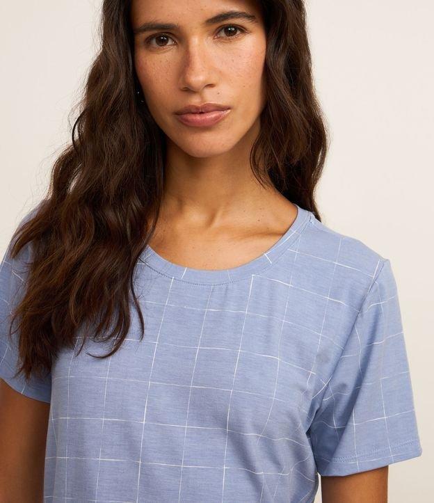 Blusa de Pijama em Viscose com Estampa Grid - 2