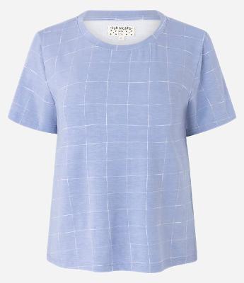 Blusa de Pijama em Viscose com Estampa Grid