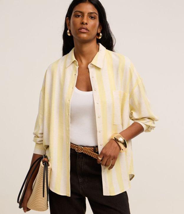 Camisa Ampla em Viscolinho com Listras Largas - 2