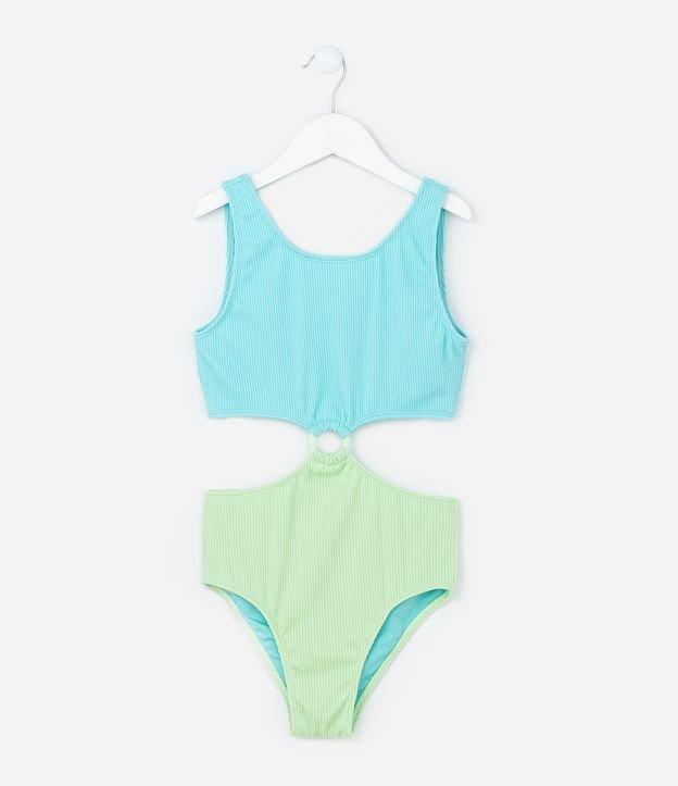 Maiô Infantil com Proteção UV  e Recorte  - Tam 7 a 16 Anos - 1