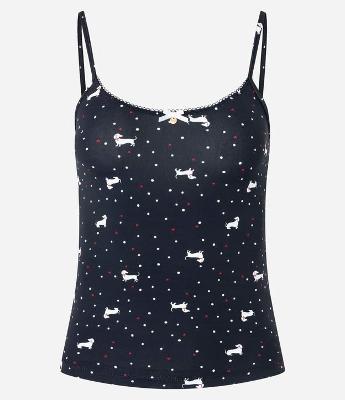 Blusa de Pijama Alcinha em Microfibra com Estampa Mini Cachorrinhos