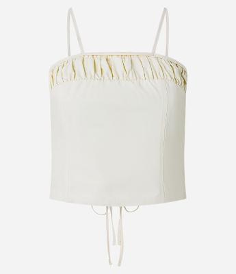 Blusa de Alça em Tricoline com Franzido no Busto