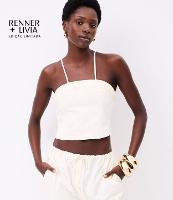 Blusa de Alça em Tricoline com Franzido no Busto - 1