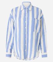 Camisa Ampla em Viscolinho com Listras Verticais Largas - 1